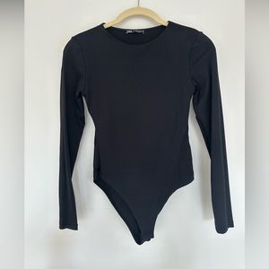 Black Zara modal long sleeve bodysuit NWOT